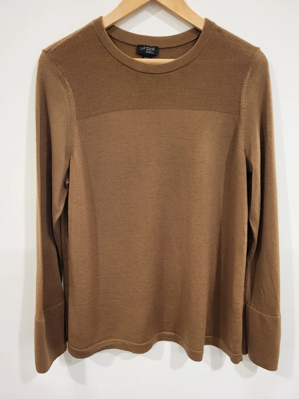 J.Jill WearEver Collection 100% Merino Wool Crew Neck Sweater Bronze Large